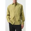 Mango 100% Cotton Relaxed-fit Shirt In Olive Green