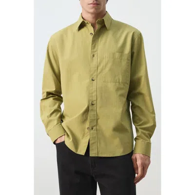 Mango Relaxed Fit Button-up Shirt In Gold