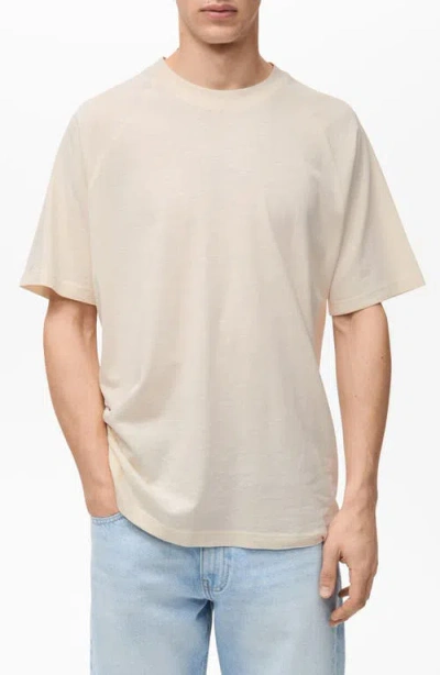 Mango Relaxed Fit Cotton & Linen Raglan T-shirt In Neutral