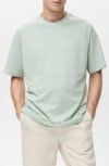 Mango Relaxed Fit Cotton & Linen Raglan T-shirt In Green