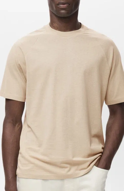 Mango Relaxed Fit Cotton & Linen Raglan T-shirt In Neutral