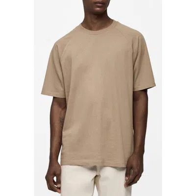 Mango Relaxed Fit Cotton & Linen T-shirt In Beige