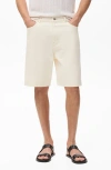 Mango Relaxed Fit Denim Bermuda Shorts In White