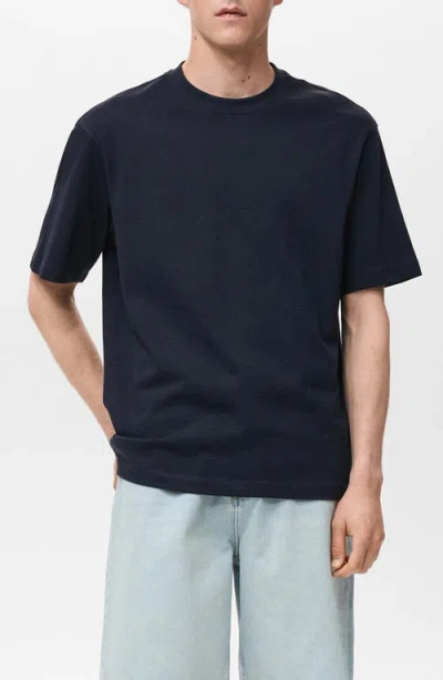 Mango Relaxed Fit Solid Cotton T-shirt In Multi