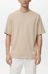Mango Relaxed Fit Solid Cotton T-shirt In Neutral