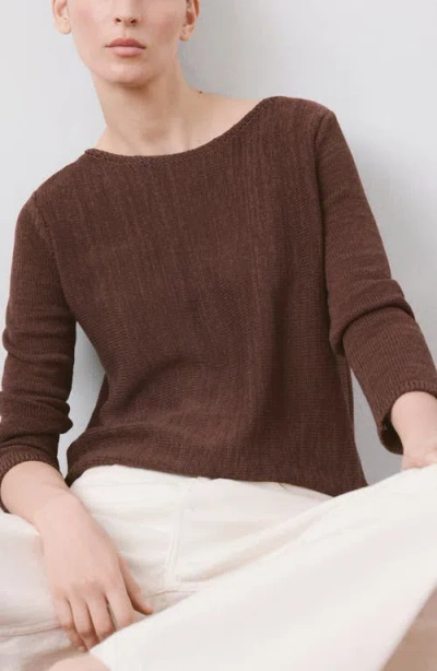 Mango Relaxed Fit Sweater In Brown