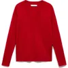 Mango Relaxed V-neck Sweater In Red
