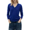 Mango Relaxed V-neck Sweater In Vibrant Blue