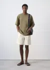 Mango Relaxed-fit 260-gsm T-shirt In Khaki