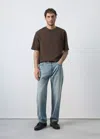 Mango Relaxed-fit 260-gsm T-shirt In Brown