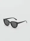 Mango Lunettes De Soleil Monture Plastique Noir - Femme - Taille Unique -