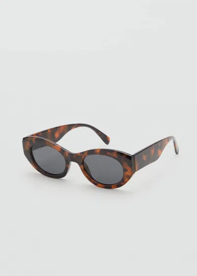 Mango Lunettes De Soleil Monture Plastique Chocolat - Femme - Taille Unique -