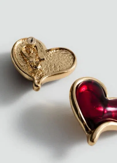 Mango Resin Heart Earrings Gold