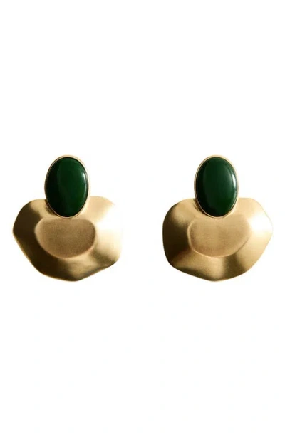 Mango Resin Stud Earrings In Gold