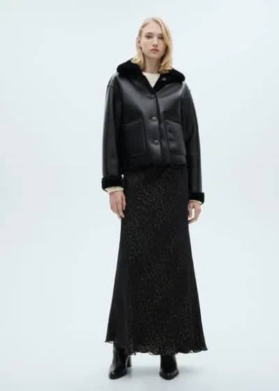 Mango Reversible Quilted Jacket Black