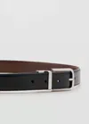 Mango Reversible Suit Leather Belt In Black