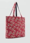 Mango Reversible Tote Bag Red In Red