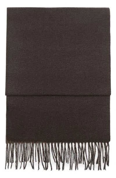 Mango Reversible Two-tone Fringe Scarf In Blue