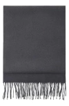 Mango Reversible Two-tone Fringe Scarf In Grey