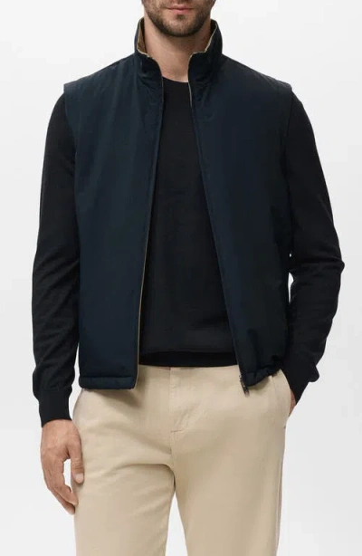 Mango Reversible Water Repellent Vest In Blue