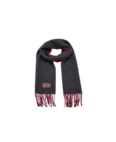 Mango Reversible Wool Scarf In Red