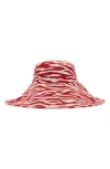 Mango Reversible Zebra Print Bucket Hat In Red