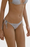 Mango Rhinestone Bikini Bottoms In Blue