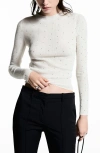 Mango Cable-knit Sweater With Shoulder Pads Ecru In Ecru
