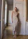 Mango Rhinestone Polka-dot Halter Dress Off White In Blanc Cassé