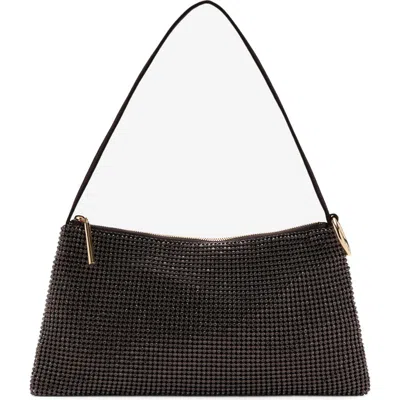 Mango Rhinestone Shoulder Bag In Brown