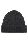 Mango Rib Beanie In Dark Heather Grey