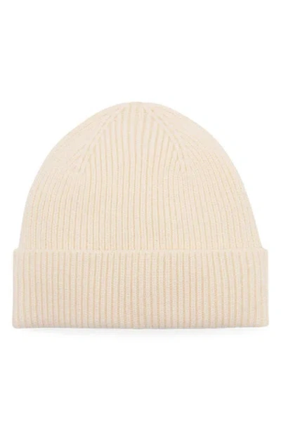 Mango Rib Beanie In Off White