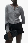 Mango Rib Button-up Cardigan In Grey
