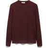 Mango Rib Crewneck Sweater In Burgundy