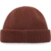 Mango Rib Cuff Beanie In Burnt Orange
