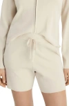 Mango Rib Drawstring Lounge Shorts In Neutral
