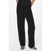 Mango Rib Drawstring Pants In Charcoal
