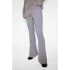 Mango Rib Flare Leg Pants In Light/pastel Grey