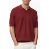 Mango Rib Johnny Collar Polo In Red