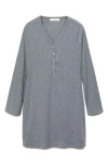 Mango Rib Knit Nightgown In Gray