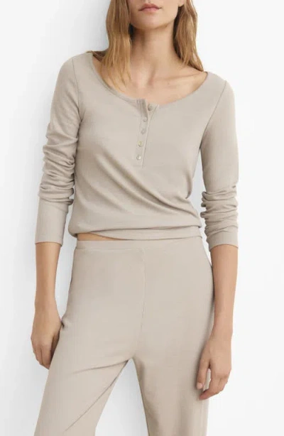 MANGO MANGO RIB KNIT PAJAMA HENLEY