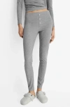 Mango Rib Knit Pants In Grey