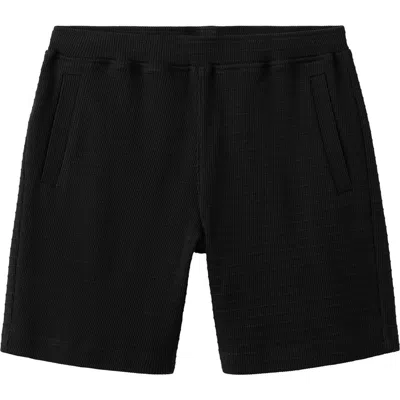 Mango Rib Knit Shorts In Black