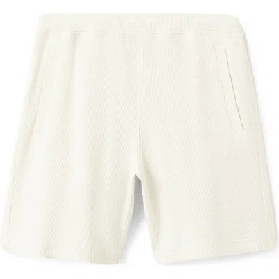 Mango Rib Knit Shorts In White