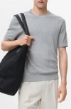 Mango Men's Ribbed Knit T-shirt In Gray