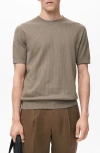 Mango Rib Knit T-shirt In Brown