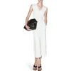 Mango Rib Knit V-neck Midi Dress In White