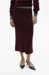 Mango Rib Midi Skirt In Wine