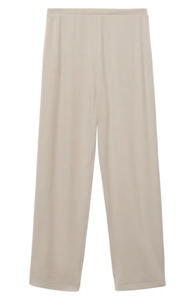 Mango Rib Pajama Pants In Neutral