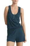 Mango Rib Pajama Top In Blue